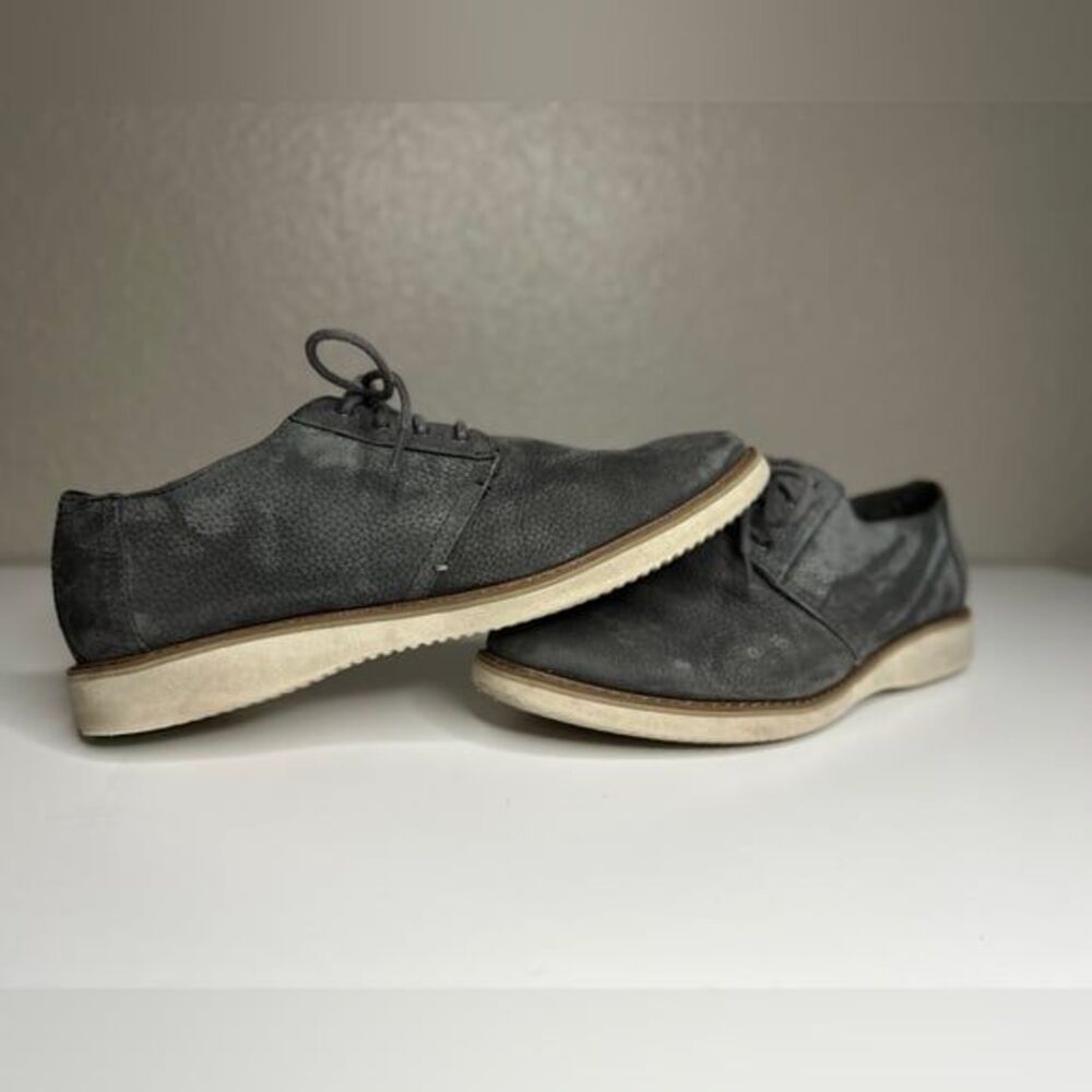 Toms mens Preston Gray Nubuck Leather Forged Iron laceup US 10.5